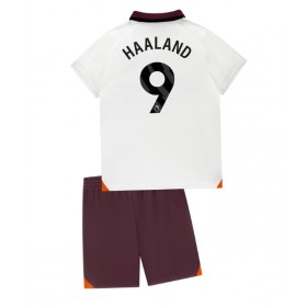 Baby Fußballbekleidung Manchester City Erling Haaland #9 Auswärtstrikot 2023-24 Kurzarm (+ kurze hosen)